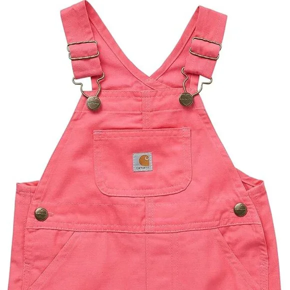 NWT Carhartt Little Girls Loose Fit Canvas Shortall Overall - Picture 3 of 4